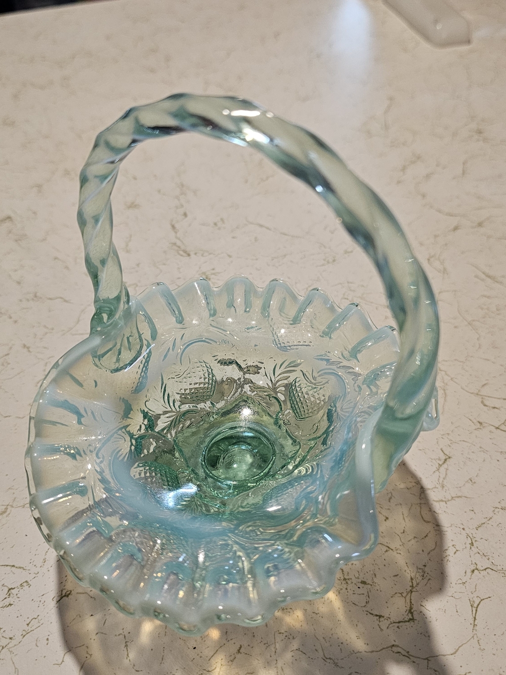Fenton Blue Strawberry Basket